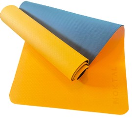 NOKTAL - PRO Pilates Yoga Mat - ECO Friendly - High Density - 72" x 24" TPE Yoga Mat, 8MM EXTRA THICK Yoga Mat - Non Slip - Workout Mat for Yoga, Pilates,Meditation and Floor Exercises (Orange/Black)