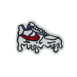 Generic NH Sneaker Iron On Patches - Embroidery Applique Patches for Decoration, 2.9x2 inches, White