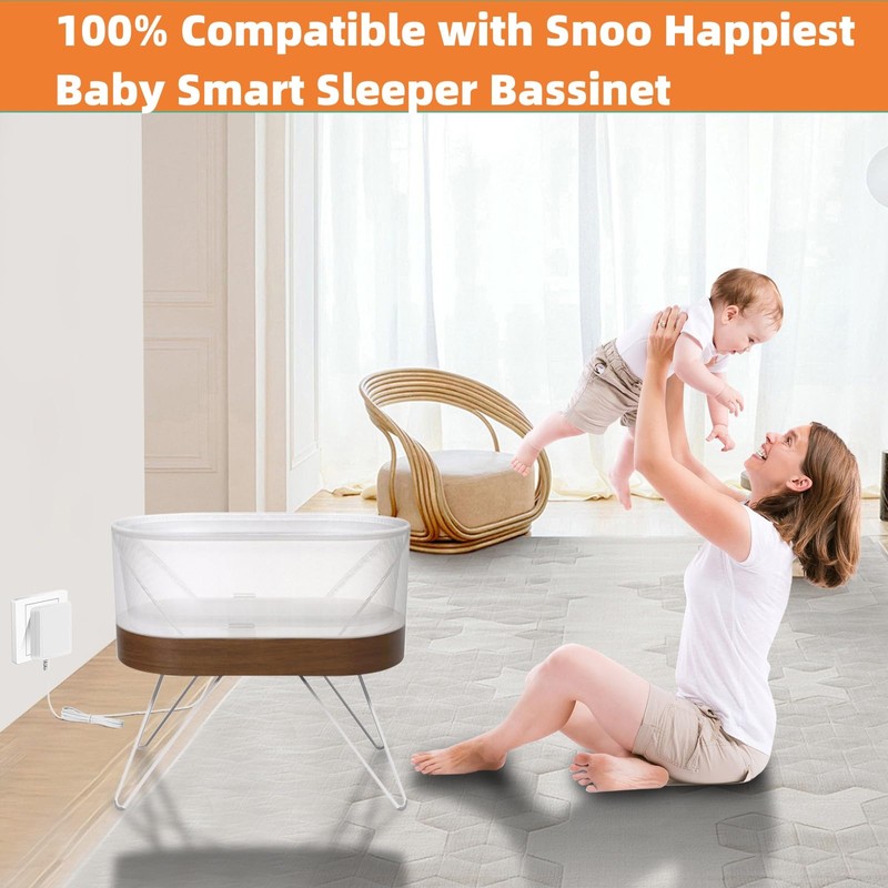 Power Cord for Happiest Baby Snoo Smart Sleeper Bassinet Compatible