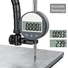 HDLNKAK Digital Dial Indicator 0-25.4mm/1''with Magnetic Base, Dial Indicator Tools Set for Alignment, 0.001" Accuracy Measurement Tool with Flex Arm Base and Indicator Combo