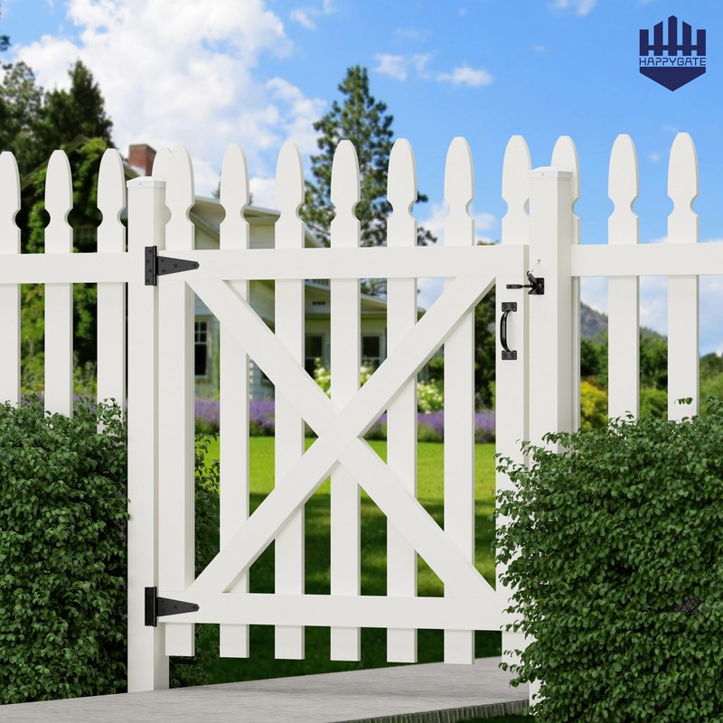 HAPPYGATE Fence Gate Hardware Kit, Heavy Duty Gate Kit for