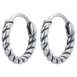 Gothic Skull Hoop Earring, Small Stainless Steel, Punk Rock Huggie Earrings for Men, Vintage Jewellery, Metal, not known