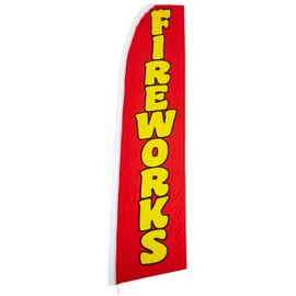 Quality Standard Flags Fireworks Super Flag, 11.5 by 2.5', Red
