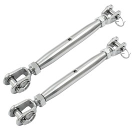 Zorfeter 3/8" (M10) Stainless Steel Turnbuckle Jaw and Jaw Closed Body Heavy Duty Turnbuckle Hook for Marine Grade, Tensioning Cable Rope Chain, Pack of 2