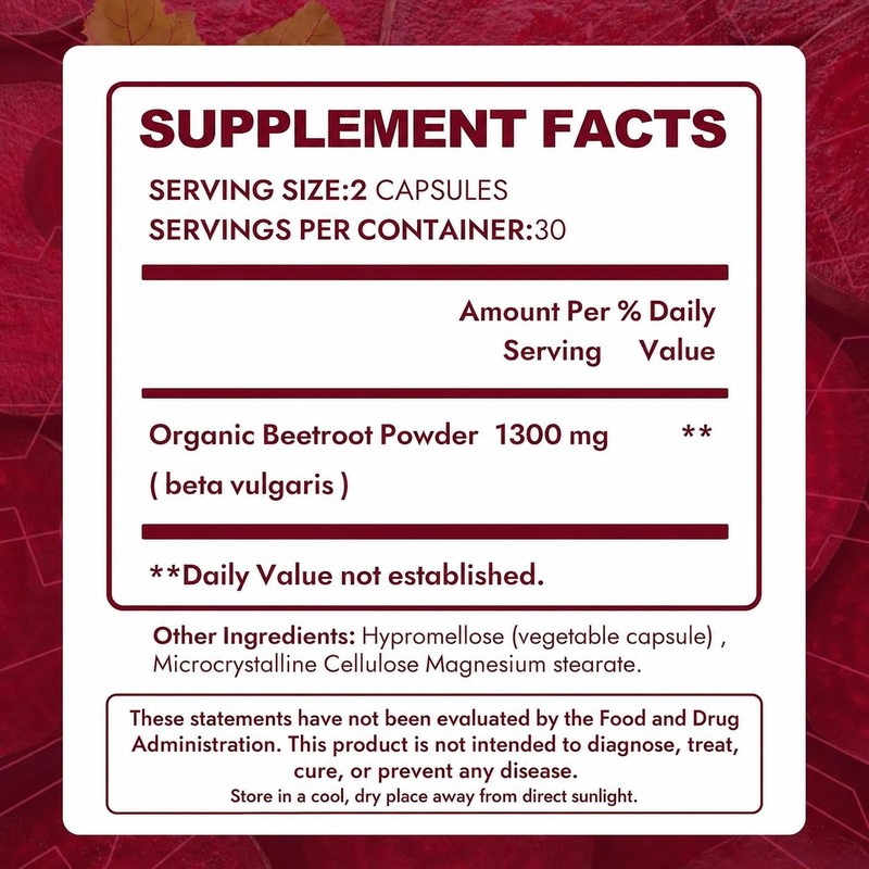 Beravia Beet Root Capsules | Antioxidant Formula - Vegan, Non-GMO,