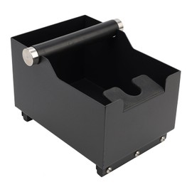 Espresso Knock Box, Stainless Steel Coffee Bag Container, With Steel Bracket And Noise Reducing Rubber Ring (Rectangle L-No base)