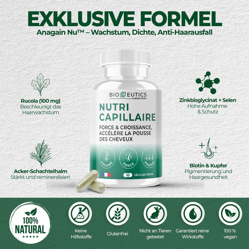 Bioceutics AnaGain Nu Hair Growth Accelerator Biotin Zinc Selenium Complex