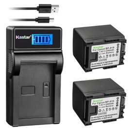Kastar Battery X2 & Slim LCD USB Charger for Canon BP-819 VIXIA HF10 HF11 HF20 HF21 HF100 HF200 HF G10 HF M30 HF M31 HF M32 HF M40 M41 HF M300 M400 HF S10 S11 S20 S21 S30 S100 S200 HG20 HG21 HG30 XA10