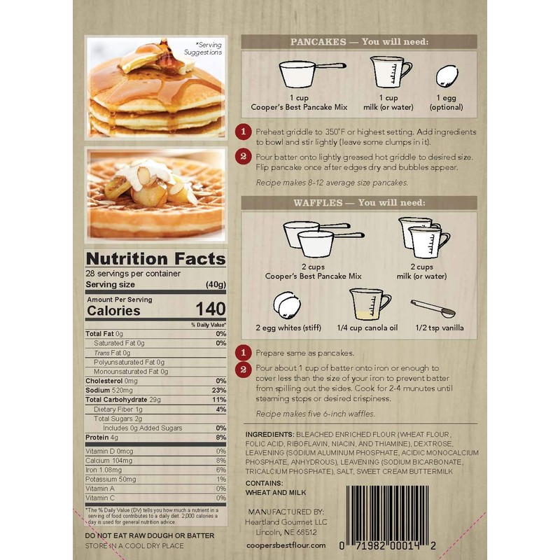 Cooper’s Best: Buttermilk Pancake and Waffle Mix (2.5 LB Bag)