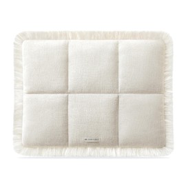 Comfyable Puffy Laptop Sleeve 16 15 14 13 Inch for Women, Compatible with MacBook Air & MacBook Pro M4 M3 2024, Quilted Linen Soft Puffer Case with Fringe for Computer, Natural Linen