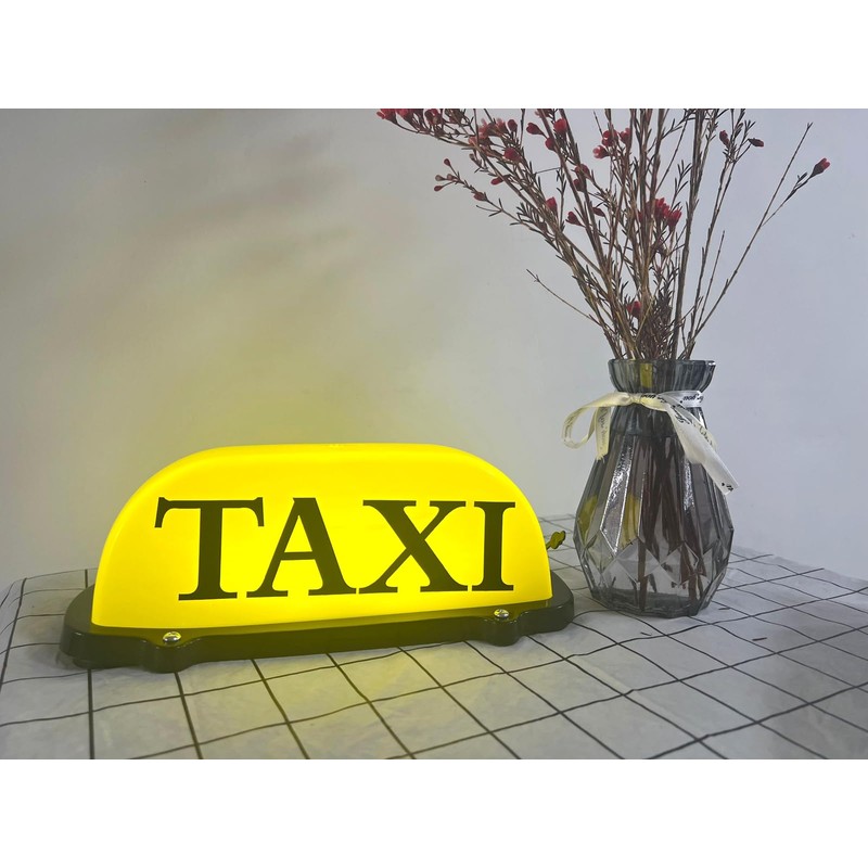 ABUKALIXIN USB Rechargeable LED Car TAXI Sign Top Light Yellow