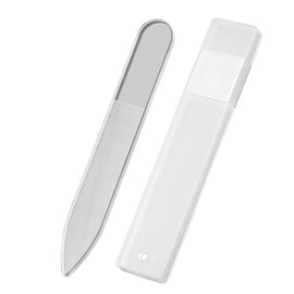 Crystal Glass Nail Files, 2 Pieces Professional Nano Nail Polisher with Protective Case, Salon Manicure Tools for Shaping Natural and False Nails, Pointed