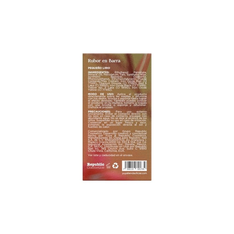 Republic Cosmetics - Blush En Barra Pequeño Lirio (Rosado)