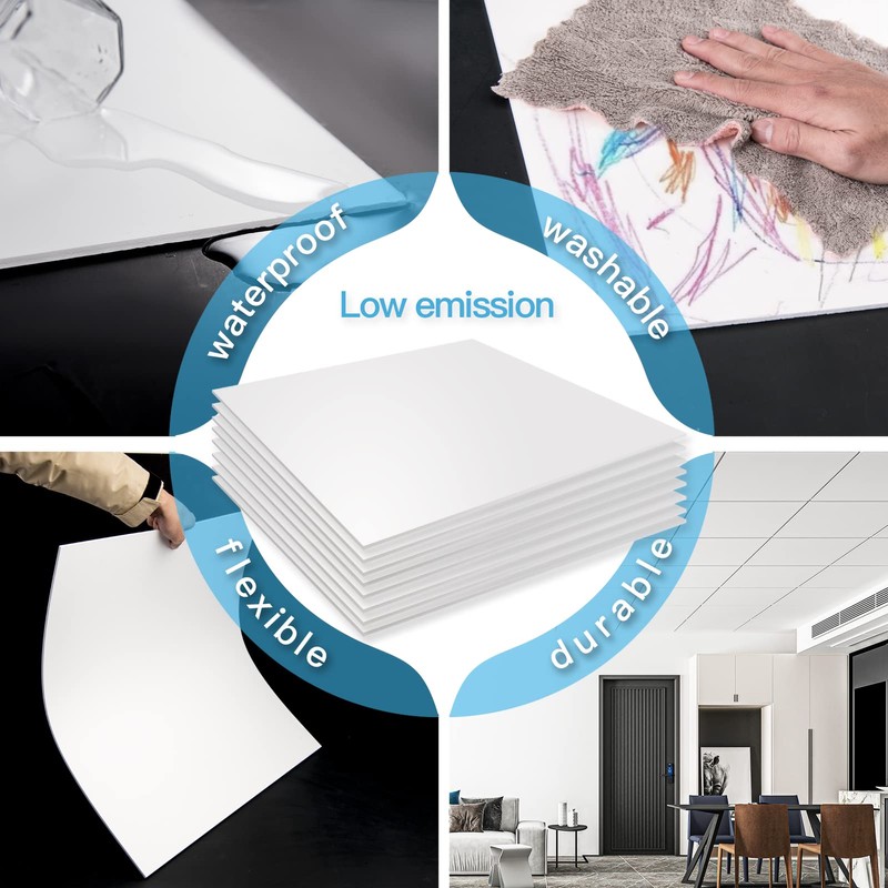 Art3d 12-Pack Smooth Drop Ceiling Tile 2ft x 2ft -