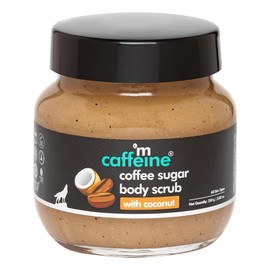 mCaffeine Coffee Sugar Body Scrub with Coconut - Body Wash and Body Exfoliator - Reduces Cellulite and Stretch Marks - All Skin Types - 250 g