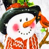 LB Cute Snowman Christmas Shower Curtain Decor, Winter Nature Landscape