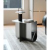 Modern Stainless Steel Side Table,Minimalist Storage Coffee Table(Silver)