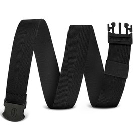 Aucuu Men's Work Belt, 110 cm/140 cm Belt, Nylon Canvas Belt, Tactical Belt, No Metal Buckle, Suitable for Work and Travel, Quick Pass Through Airport Security, #1 Black, 110