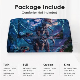 Juego de ropa de cama de dinosaurio, tamaño matrimonial, juego de funda de edredón de dinosaurio, construcción súper suave, juego de funda de edredón de dinosaurio, decoración de recámara, tamaño