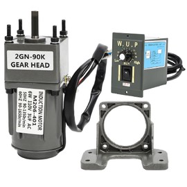 AC High Torque Motor 6W 110V 50/60HZ Variable Speed Motor with Controller, 90-1650rpm AC Gear Motor High Torque with Speed Controller (6W 90K)