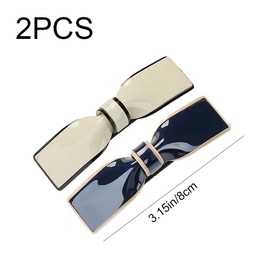 2 Pcs Hair Barrettes Rectangle Bows Automatic Clasps French Clip Clasps for Women Ladies Girls Fine Hair Thick Hair