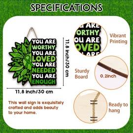 Yarcooly Mental Health Awareness Door Sign Green Ribbon Front Wooden Wreath Social Work Gifts Hanging Decor Mental Health Awareness Decorations for Home Party