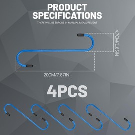 DWARFOO 4pcs-Brake Caliper Hanger, Brake Caliper Tool, Auto Brake Caliper Hooks with Rubber Tips,Universal Durable & Rust-Proof Automotive Tools for Braking, Axle, Bearing (Blue, 4PCS)