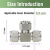 Horiznext stainless steel 304 tee compression fitting to connect 3/8