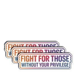 (3Pcs) Fight For Those Without Your Privilege Sticker – Motivational Vinyl Decal for Laptop, Water Bottle, Notebook – Inspirational Quote Aesthetic Decal – Social Justice & Personal Item Sticker 3"x1"