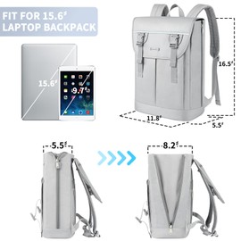 Laptop Backpack for Women, 15.6 Inch Slim Expandable Backpack for Teacher Work Business Travel, Water-Resistant Daypack College School Bookbag for Men, Large Capacity Anti Theft Flight Approved Bag