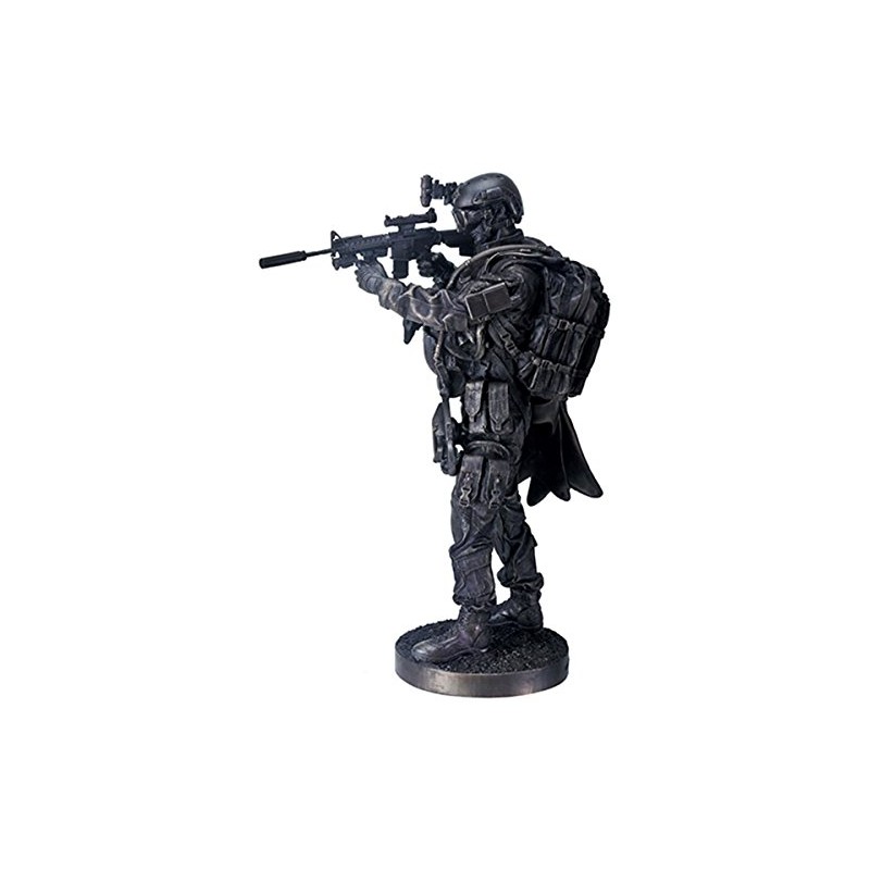 YTC 12.5 Inch Black Navy Seals Figurine Standing with Rifle