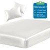 SiinvdaBZX 3-Piece Set Satin Full Fitted Sheet & 2 Pillowcase,