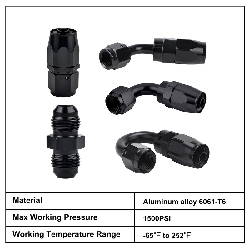 EVIL ENERGY 10AN Hose End Fitting Kit Straight 45 90