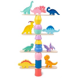 Across Rainbow Stacking Building Blocks Toys for Boys and Girls, 1, 2, 3, 4, 5, 6, 7 Years Old, Birthday Gift, Ranking, Dinosaur Toy, Baby Toy, Improve Fingertip Training, Imagination and Creativity, Material Inspection Clear (Yurayu Stacking)