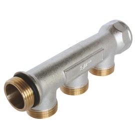 SOMATHERM FOR YOU - Plumbing Distributor, Nickel Plated Brass, Male-Female 20/27, Self-Sealing and Aligned, 3 Junctions, in Male 3/4 Ek.