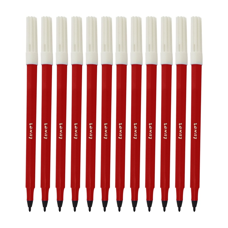 SCHEMA Felt Tip Colouring Pens, RED, Pack of 12, Fibre