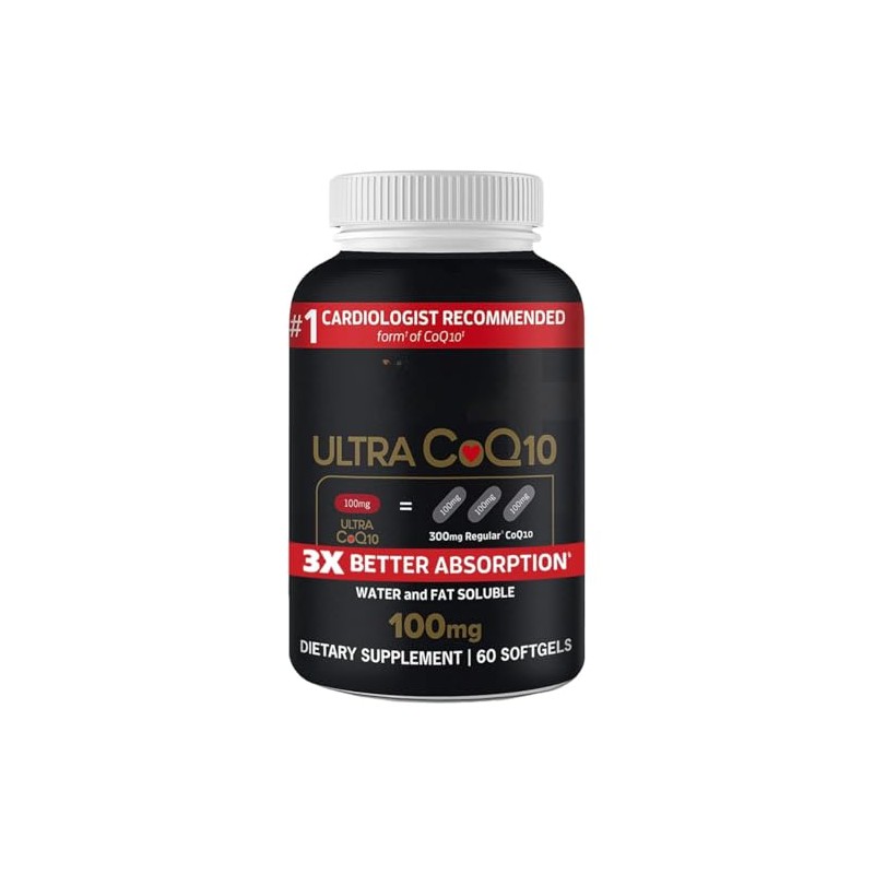 Ultra CoQ10 100mg Softgels, Coenzyme Q10 with Vit4m!n E, Dietary