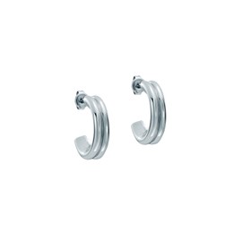 Ted Baker Hilya Hidden Heart Small Hoop Earrings for Women (Silver)