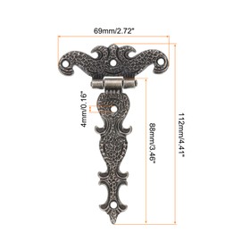 sourcing map 3.5 Inch Door Tee Hinge, 4Pcs T-Strap Hinges Retro Decorative Hinge for Wooden Fences Yard Doors Barn Gate Wooden Box, Bronze