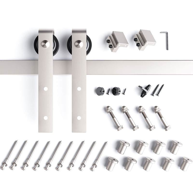 EaseLife 12 FT Brushed Nickel Sliding Barn Door Hardware Track