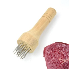 Meat Cutting Machine Meat Slicing Stainless Steel Blade Wood Handle Meat Stirring Soften Meat Cooking Meat Needle Tool Cooking Props Miscellaneous Goods Kitchen Utensils