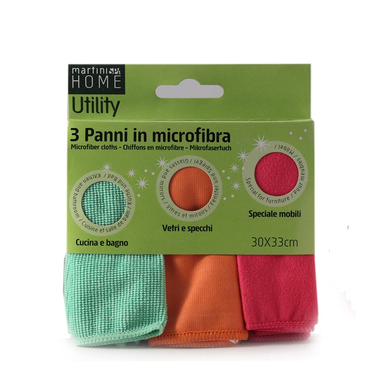 Martini SPA Utility Microfibre Cloth Set, Multi-Colour, Pack of 1
