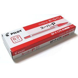 Pilot BP-P-CFR Permanent Ball Point Super P Fine Point 0.7mm Ink Red x 10 Pens