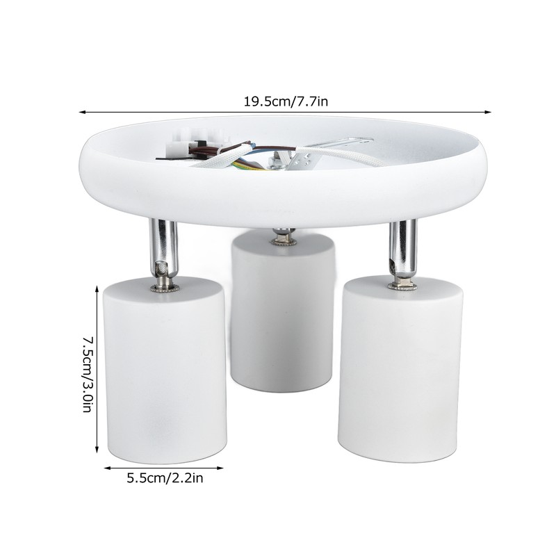 GU10 Ceiling Spotlight Holder 3 Head Rotating Lamp Base Fixture