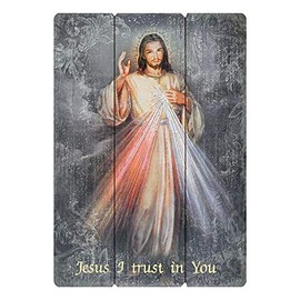 CB Catholic Large Format Divine Mercy Pallet Sign Wood