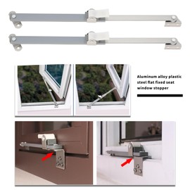 SG Store Pack of 2 Casement Window Lock 22.5 cm Window Lock Abrasion Protection Tilt Regulator 120 Degree Wide Angle Window Latch for Tilting and Adjusting the Window