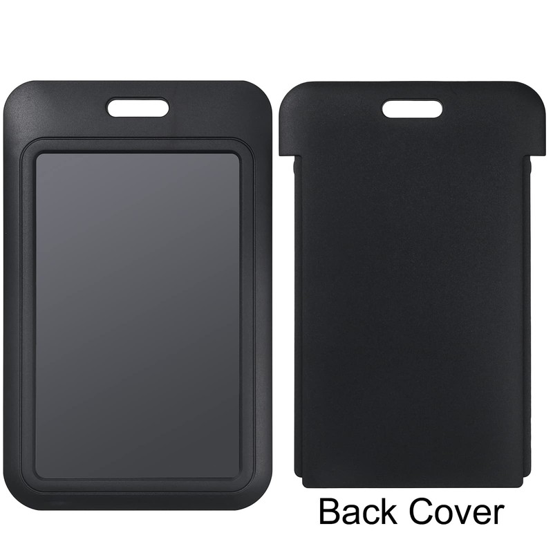 KLEBREIS 6 Pack ID Card Holder Plastic Black Vertical Plastic