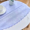 EFFICINATURE Round Tablecloth Purple Jacquard Small 40 Inch Table Cloths