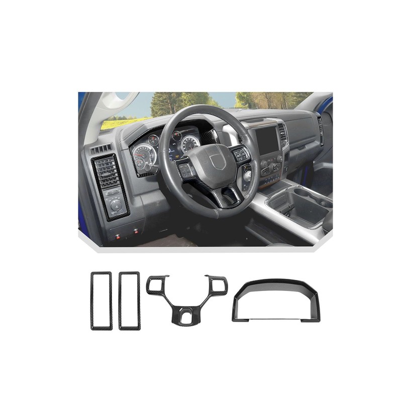 JeCar 4pcs Carbon Fiber Interior Trim Kit for 2010-2017 Dodge