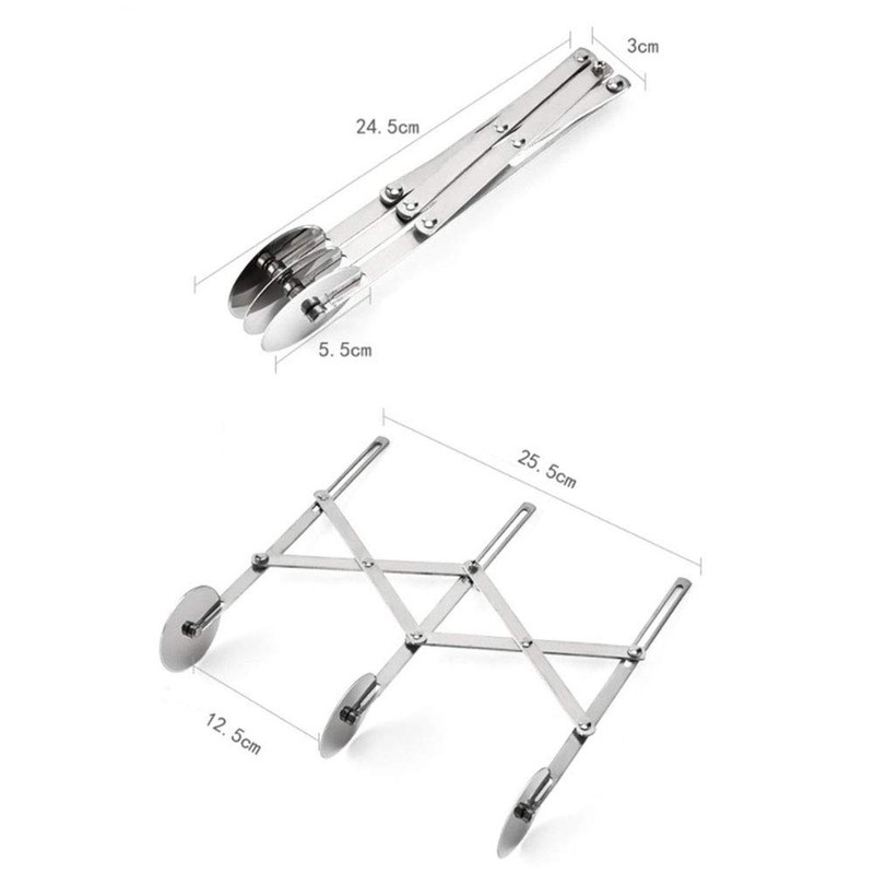 Pastry Cutter Stainless Steel Dough Cutter Adjustable Pizza Cutter with